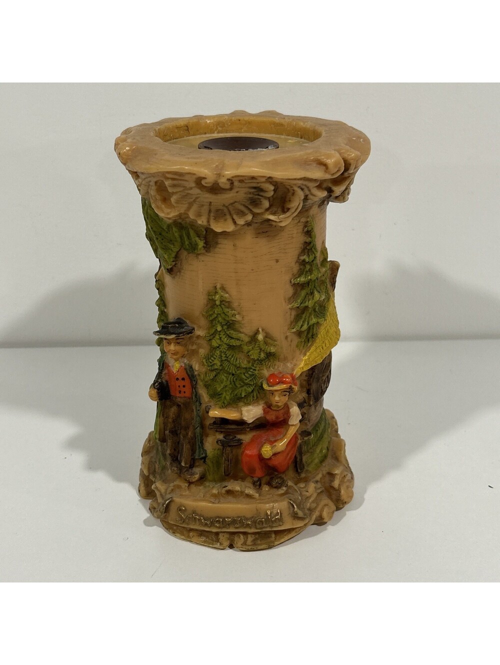 Vintage Hand-Painted Hand-Carved Johann Gunter Candle 8”